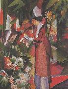 August Macke Walk in flowers Sweden oil painting artist